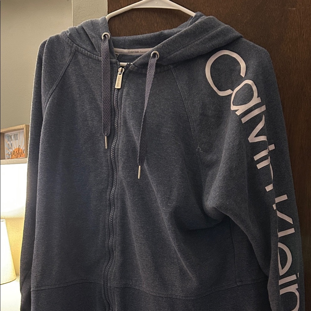 Calvin Klein Charcoal Zip-Up Hoodie